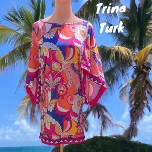 TRINA TURK NWT SEVILLA TUNIC SWIM & SPA COLLECTION SUIT COVER UP DRESS SMALL